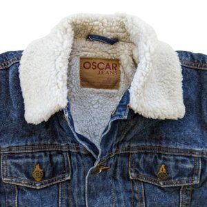 GIRLS Size 8 Denim Jacket Sherpa Lined, Oscar Jeans Brand,Brand New